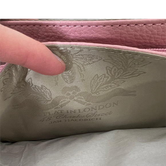 My Flat In London Westminster Wristlet Chain Pouch Wallet Pink Leather Zip $200 - Picture 10 of 10